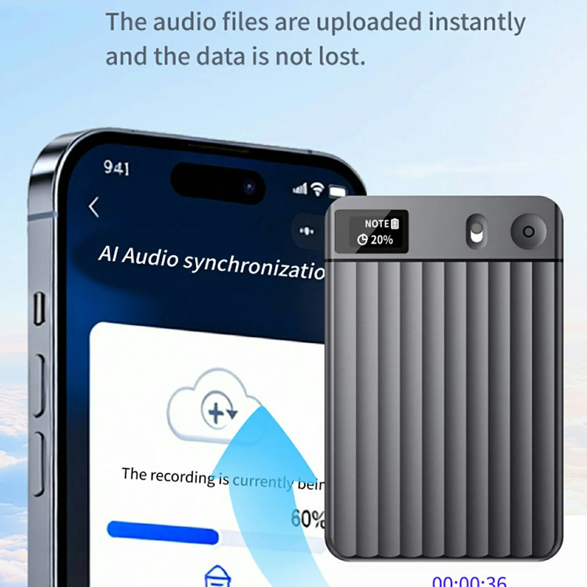 AI7 AI Voice Recorder AI Notetaking Device for Meetings Lectures Calls AI Transcription & Summarization Supports 135 Languages