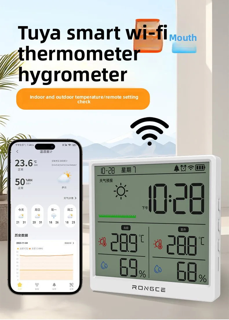 Wireless Smart Home WIFI Temperature Humidity Meter Home Weather Sensor Indoor Outdoor Hygrometer Thermomet