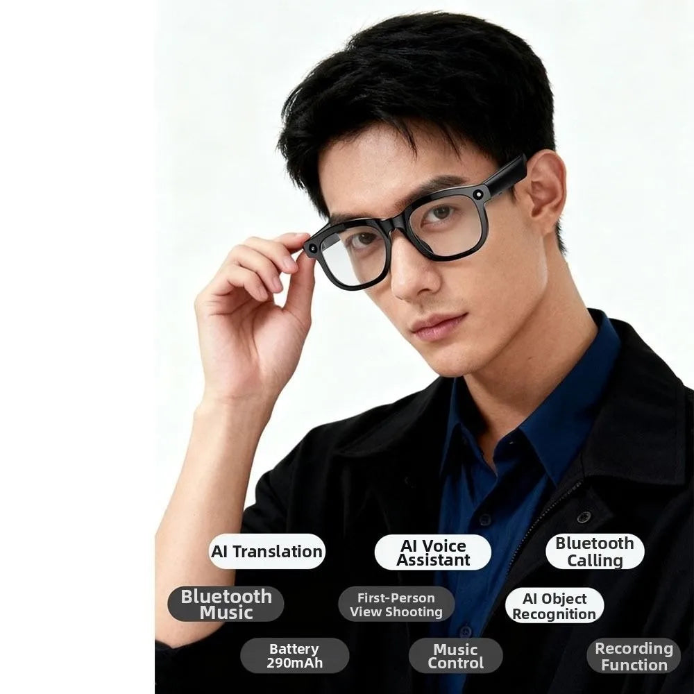 Real-time Translation AI Smart Glasses Wearable Tech 1080P Video Recording Smart AI Glasses Bluetooth Audio Waterproof