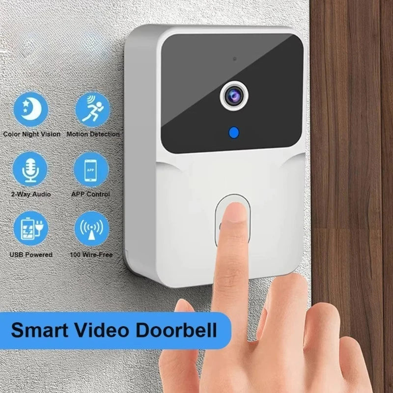 smart home wifi doorbell hd camera infrared alarm wireless two way intercom monitoring