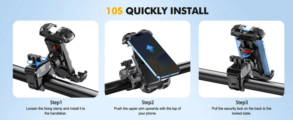 Motorcycle, Mountain Bike, Road Bike, Stable and Adjustable 360° Rotatable Universal Mobile Phone Stand Soporte Para Celular