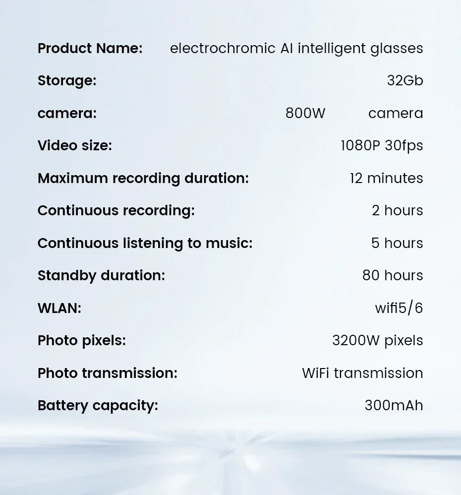 AI Voice Wake Up Smart Voice Assistant Smart Glasses 2026 New AI Intelligent Q&A Interactive Device AI Photo Recognition Eyewear