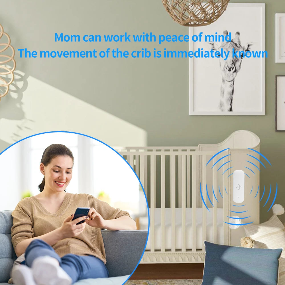 Tuya Smart Vibration Sensor WiFi Version Real-time Movement Alert Automation Residential Smart Life APP Notifications Alarm