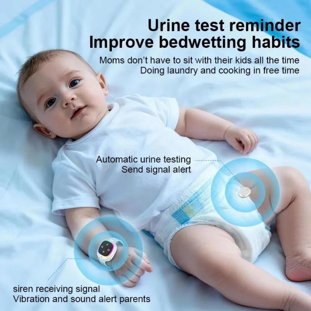 Wireless Bedwetting Alarm Wearable Hand Worn Urine Moisture Alarm Anti loss USB Rechargeable Vibrating Reminder Device Children