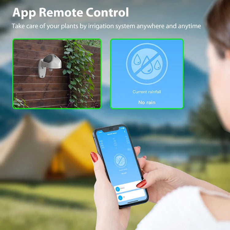 WiFi Rain Sensor Rainfall Duration Detection Outdoor Waterproof Battery Powered Tuya Smart Life App Control Home Automation