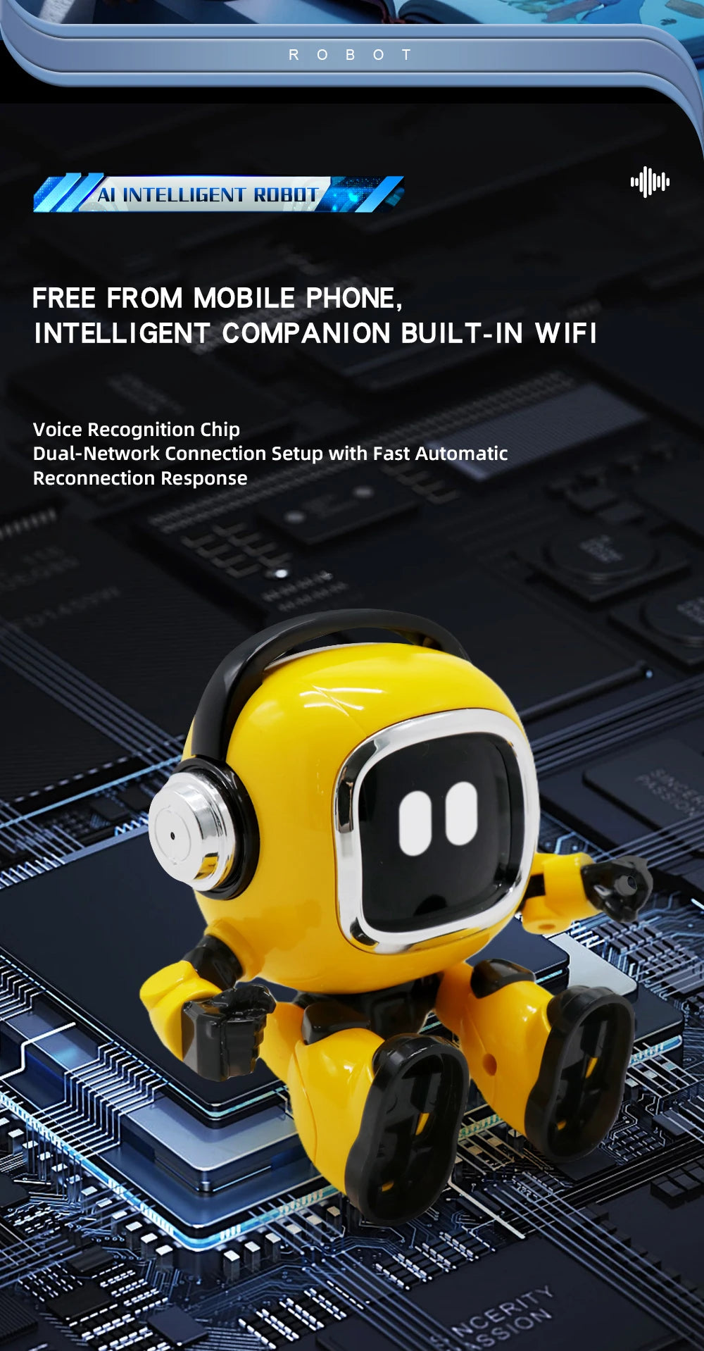 AI Interactive Robot Toy Voice Controlled Built In Storytelling Universal Knowledge Q And A Intelligent Learning Companion