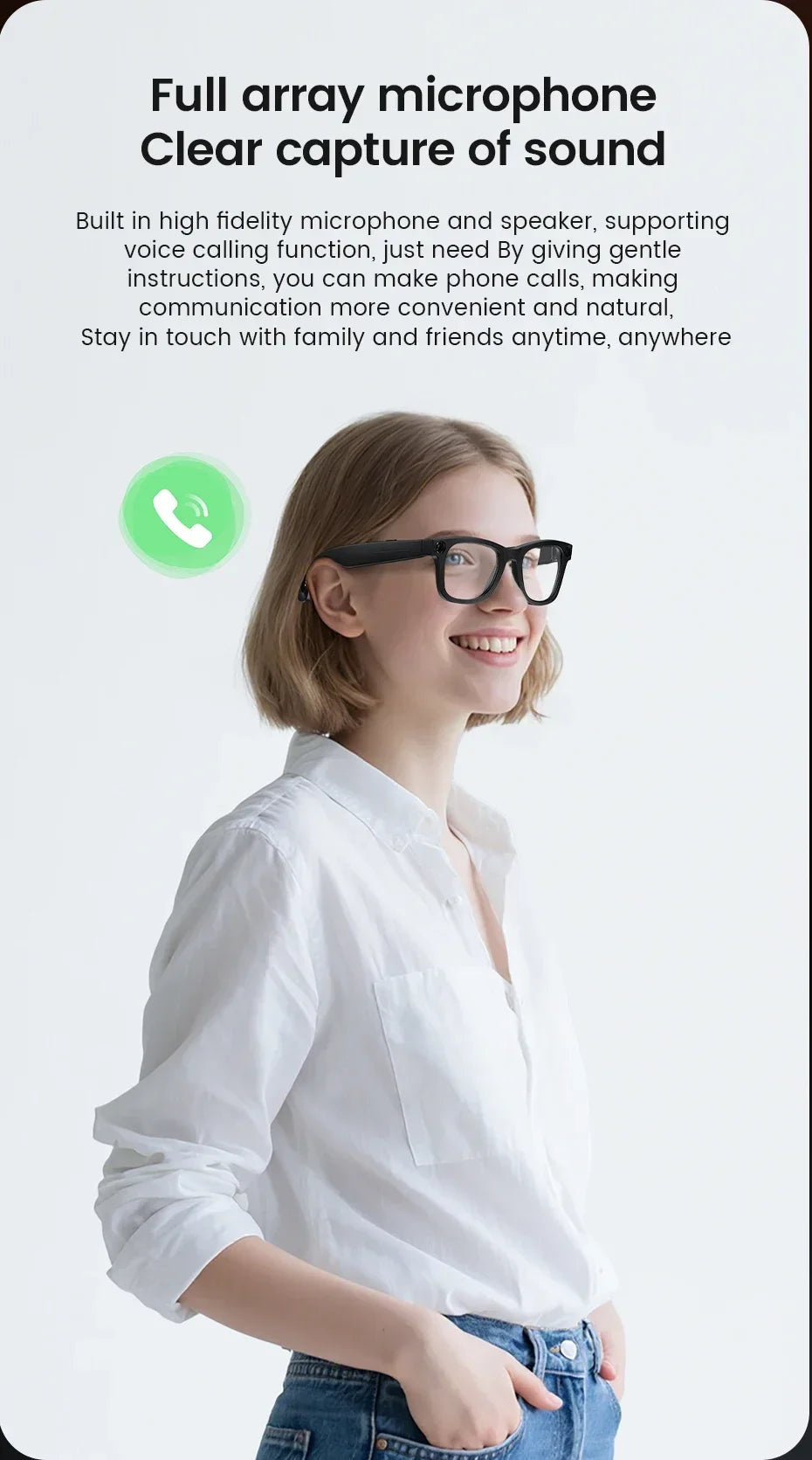 AI Voice Wake Up Smart Voice Assistant Smart Glasses 2026 New AI Intelligent Q&A Interactive Device AI Photo Recognition Eyewear