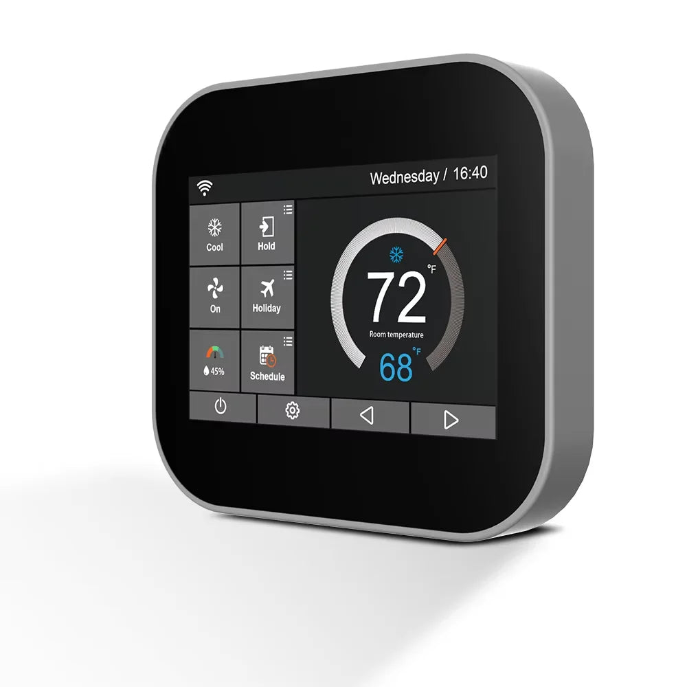 Smart Home & Hotel Color Screen Touch Thermostat with Wi-Fi App Control for Air Conditioning Floor Heating Temperature Control