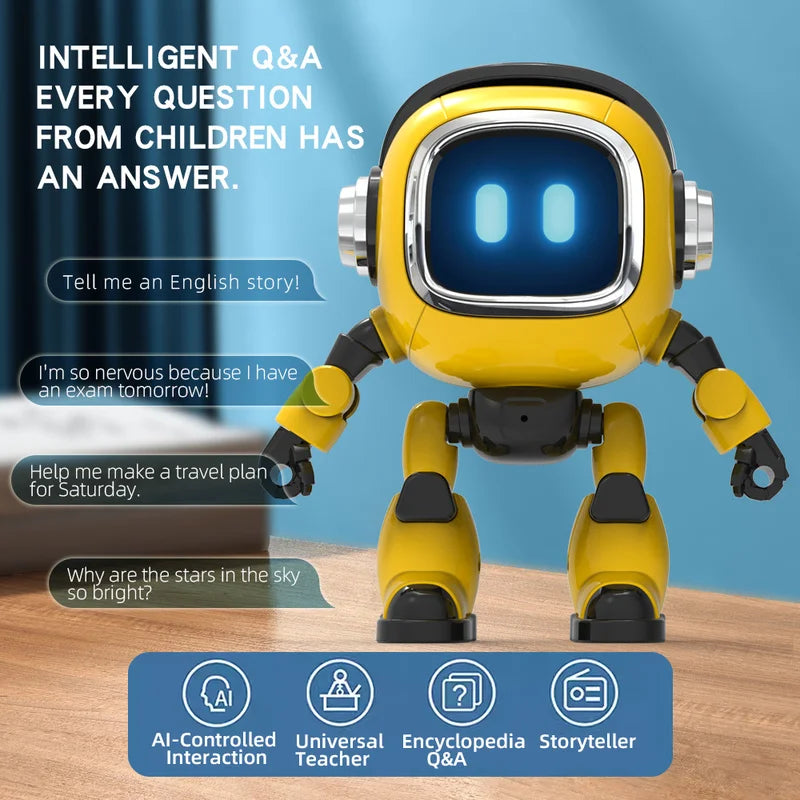 AI Interactive Robot Toy Voice Controlled Built In Storytelling Universal Knowledge Q And A Intelligent Learning Companion