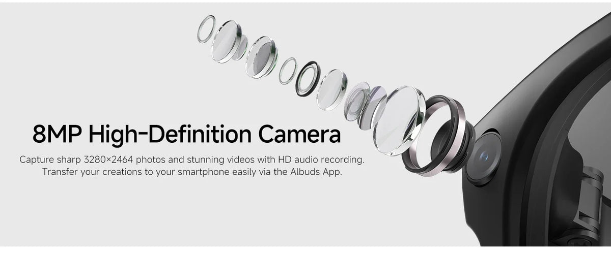 2026 New AI Smart Glasses 8MP HD Camera AI Translator Surround Sound Audio Smart Assistant 2000mAh Charging Case Smart Eyewear