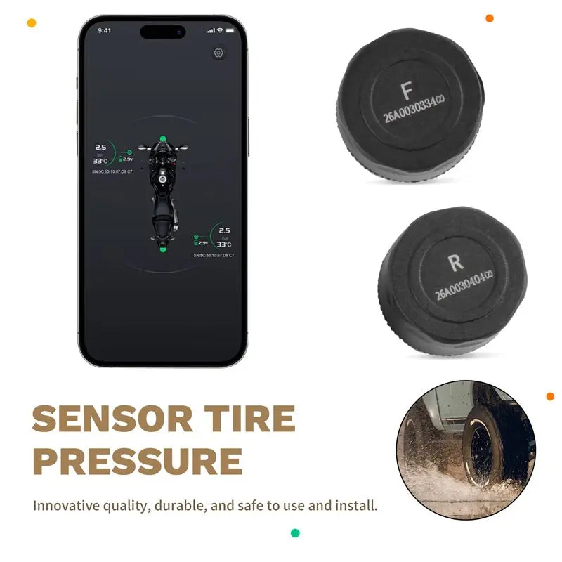 Moto Accessories For Smartphones Bluetooth Motorcycle TPMS Tire Pressure Monitoring System With 2 Sensors