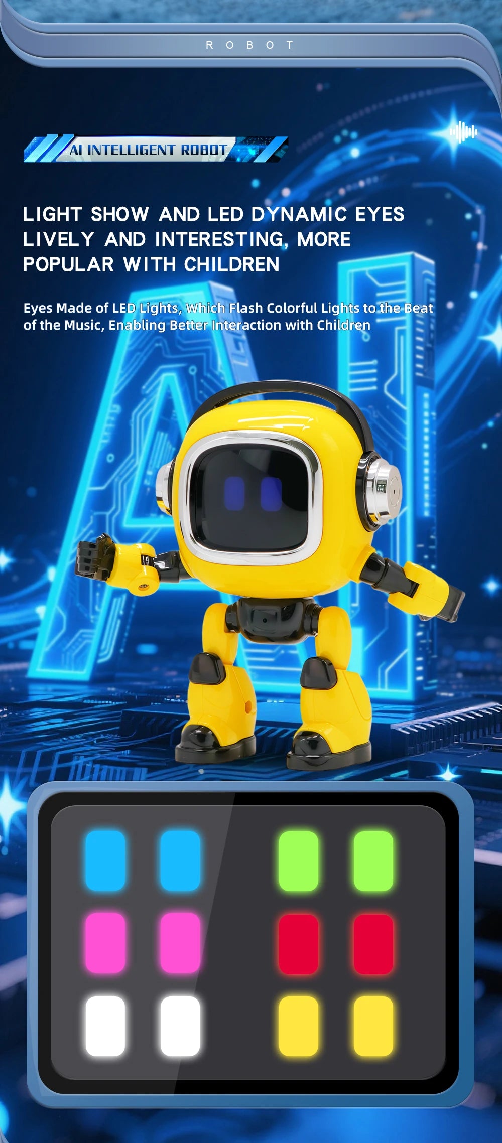 AI Interactive Robot Toy Voice Controlled Built In Storytelling Universal Knowledge Q And A Intelligent Learning Companion