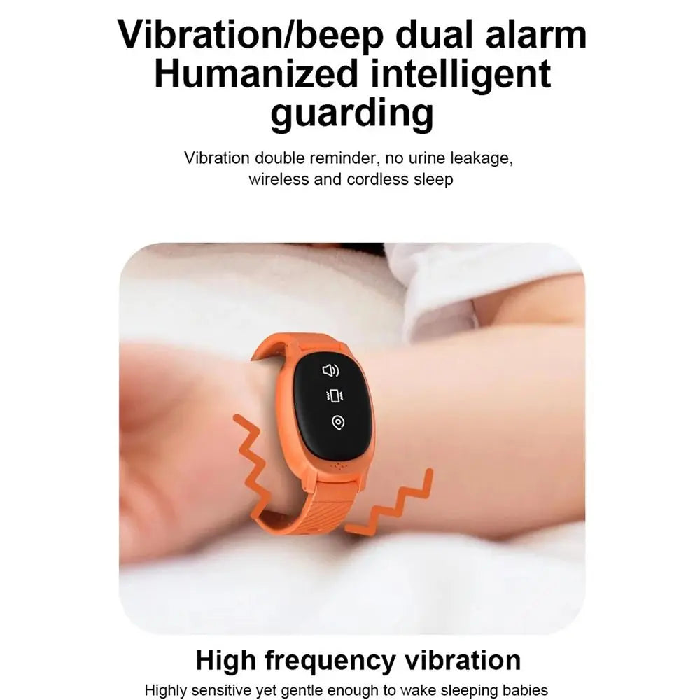 Wireless Bedwetting Alarm Wearable Hand Worn Urine Moisture Alarm Portable USB Rechargeable Vibrating Reminder Device Baby