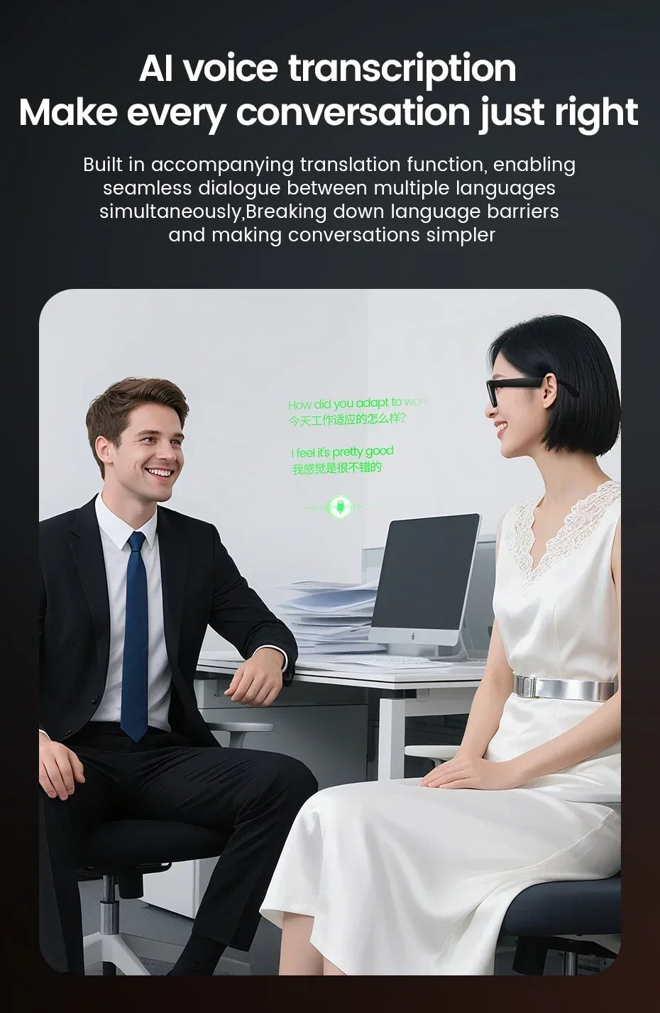 AI Voice Wake Up Smart Voice Assistant Smart Glasses 2026 New AI Intelligent Q&A Interactive Device AI Photo Recognition Eyewear