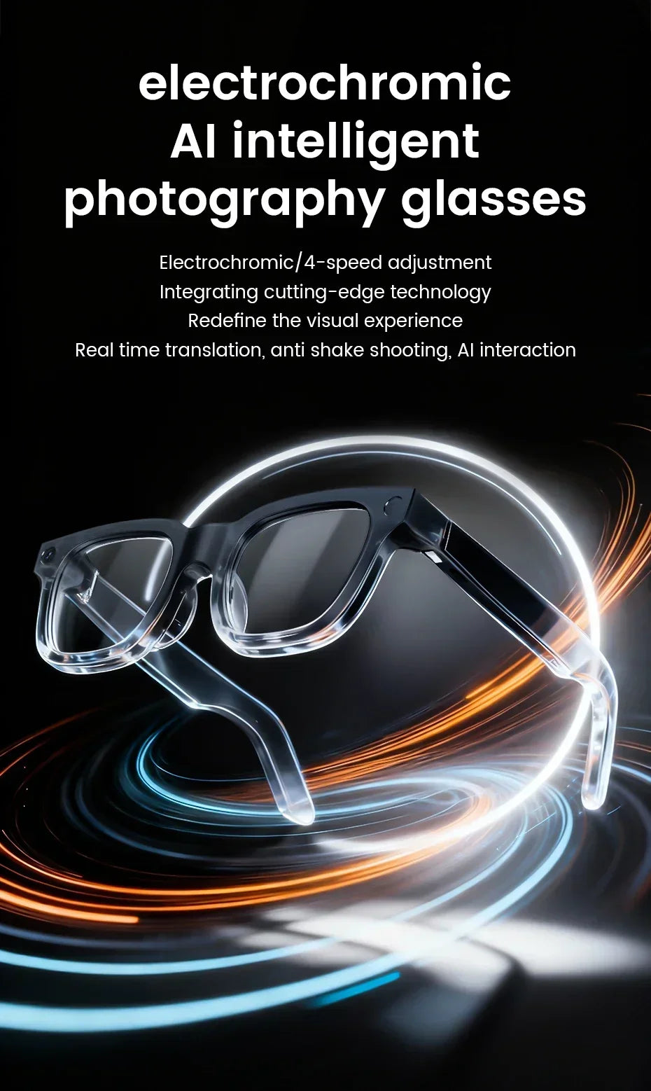 AI Voice Wake Up Smart Voice Assistant Smart Glasses 2026 New AI Intelligent Q&A Interactive Device AI Photo Recognition Eyewear