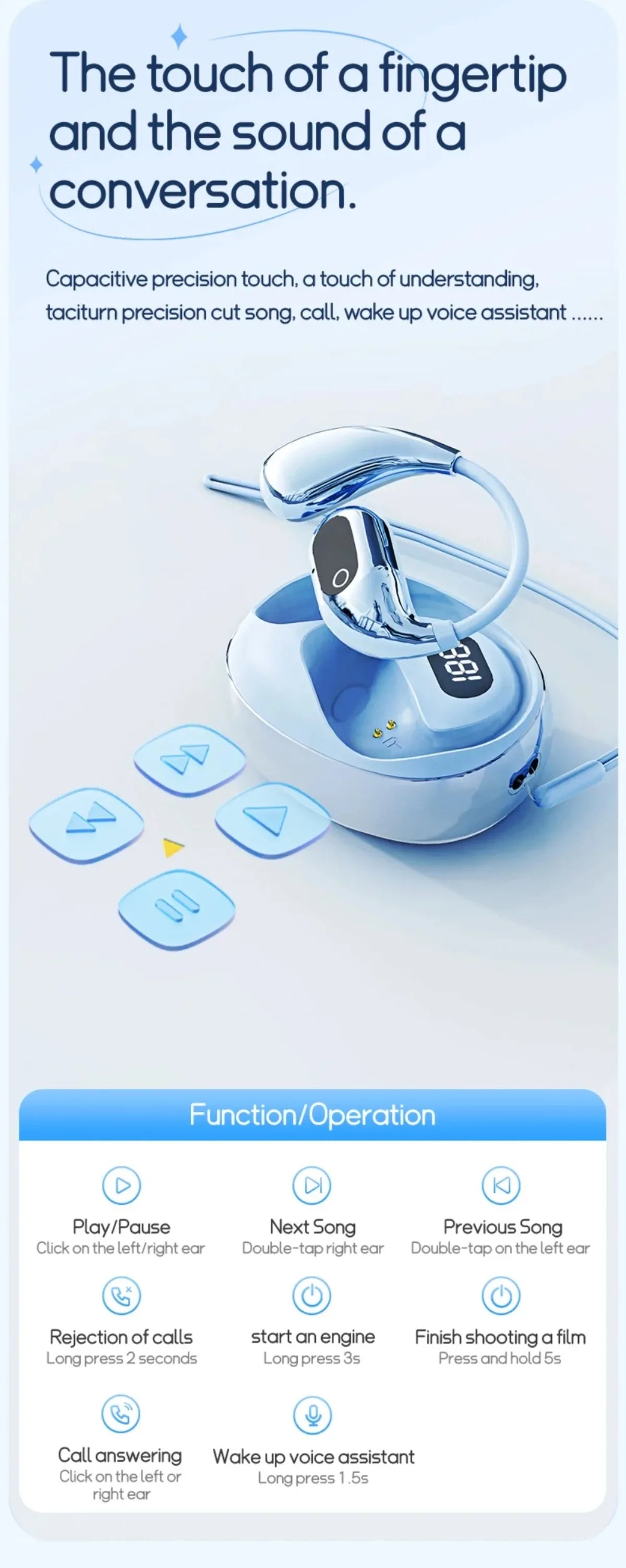 Ai Translator Headphones 144 Languages Wireless Real Time Translation Bluetooth Headset Waterproof Earbud For Business Travel