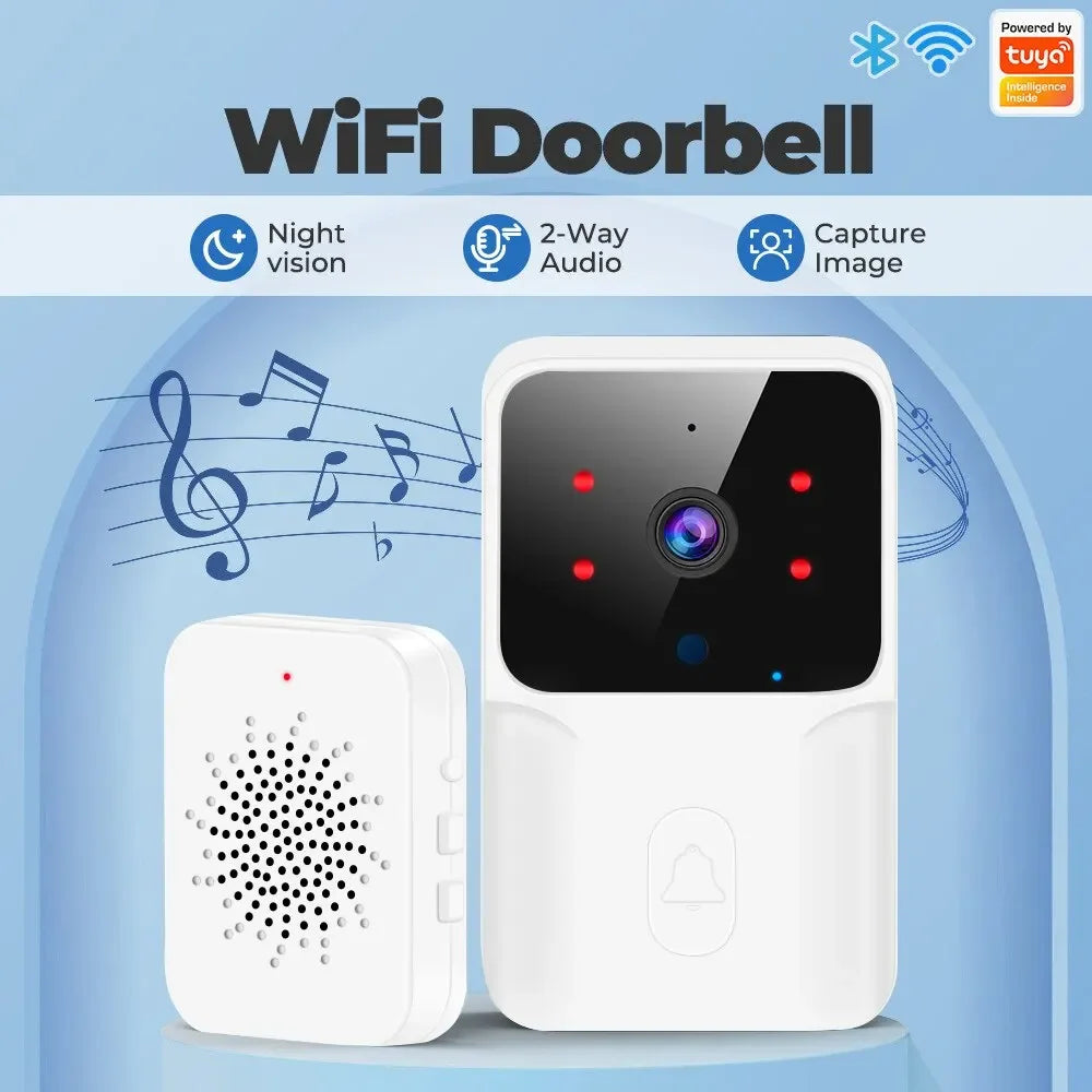 smart home wifi doorbell hd camera infrared alarm wireless two way intercom monitoring
