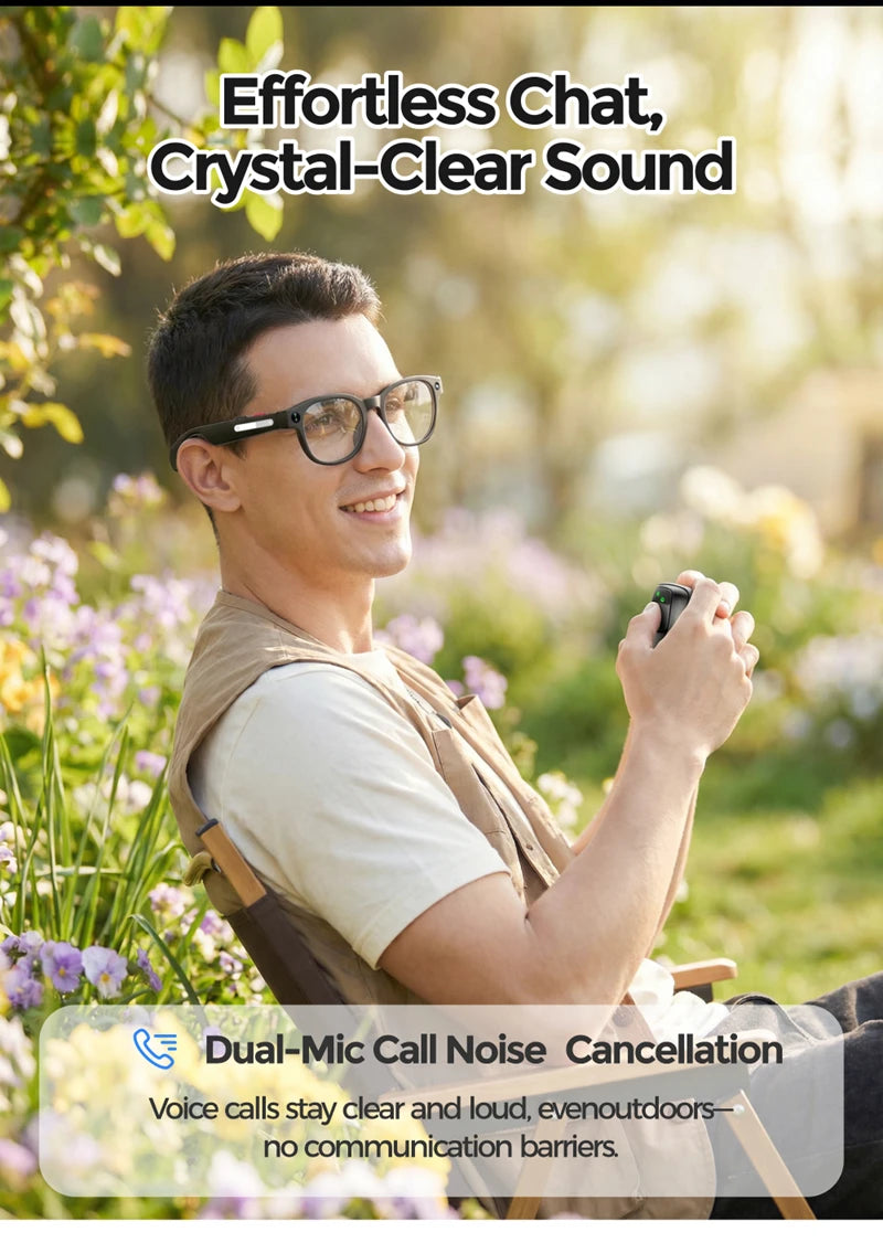 2026 AIMB-S1 AI Smart Glasses AI Translation Conversation Recording 8MP HD Debounce Camera 4K Shooting Enjoy Music Smart Glasses