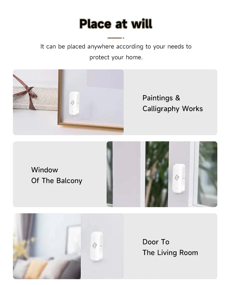 Smart ZigBee Vibration Sensor Real Time Monitoring Door Window Detection Alarm Smart Life Home Security Protection System