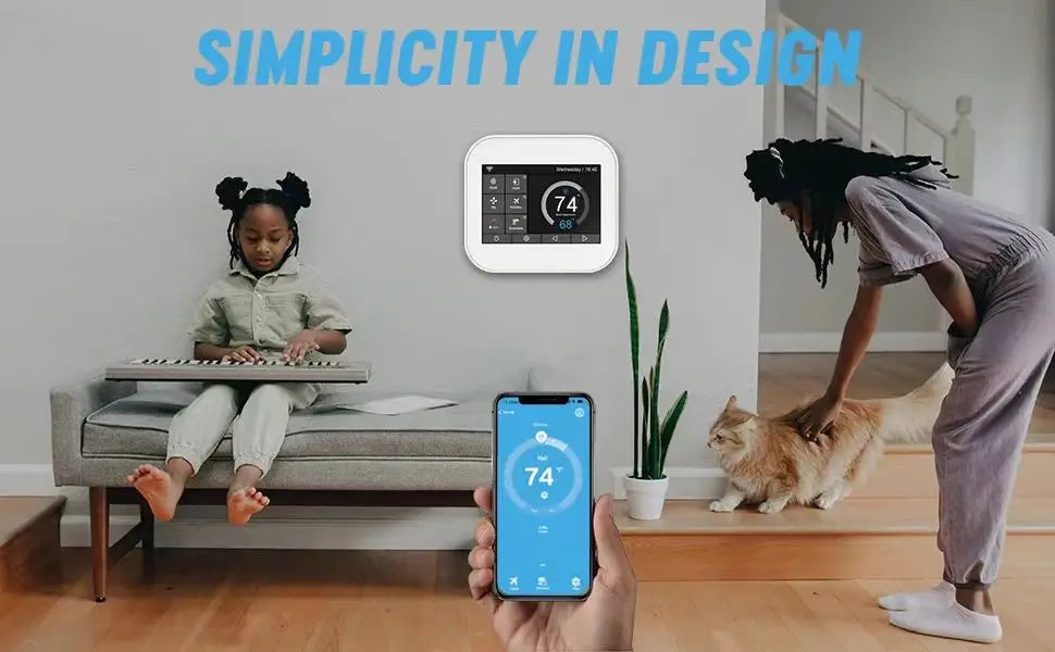 Smart Home & Hotel Color Screen Touch Thermostat with Wi-Fi App Control for Air Conditioning Floor Heating Temperature Control