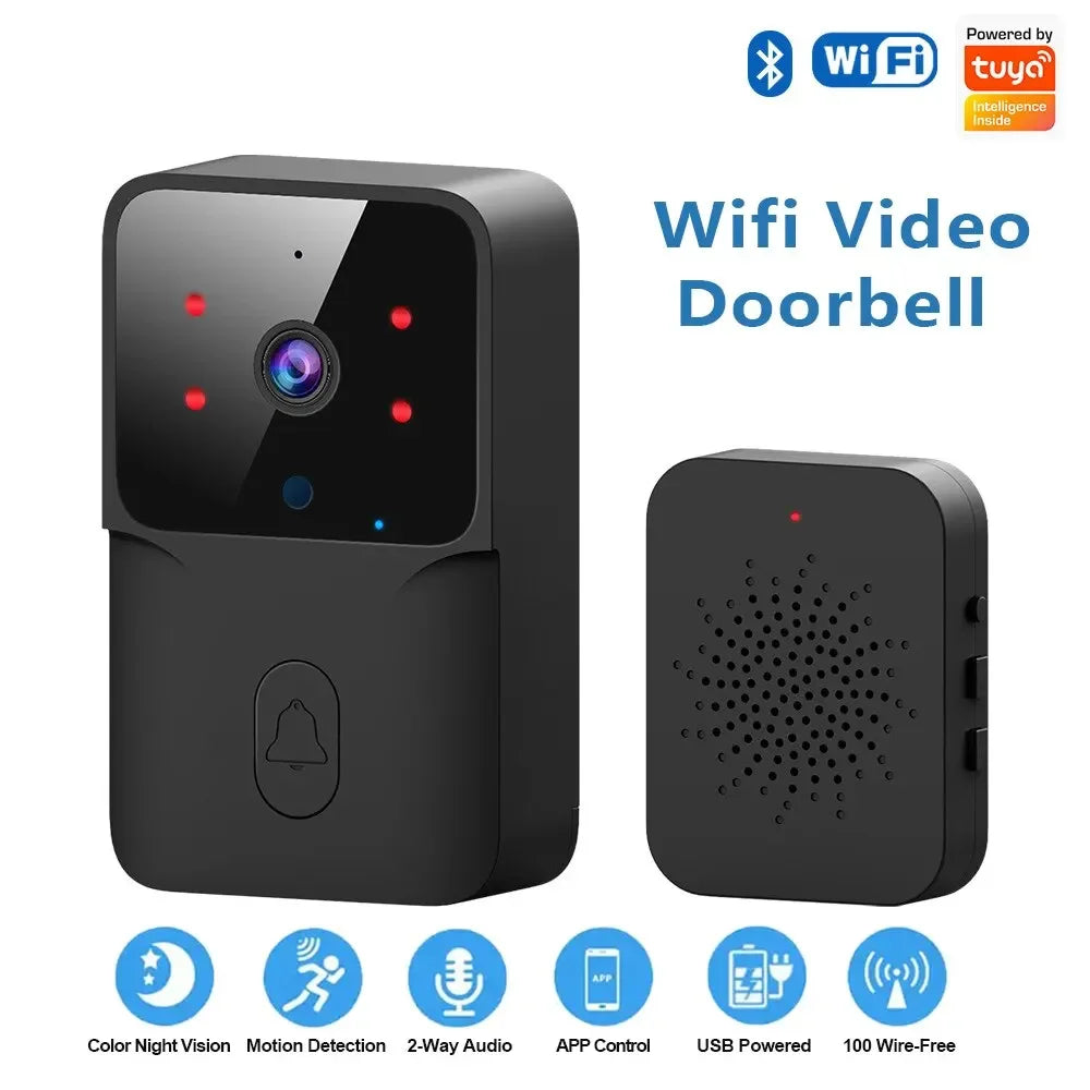 smart home wifi doorbell hd camera infrared alarm wireless two way intercom monitoring