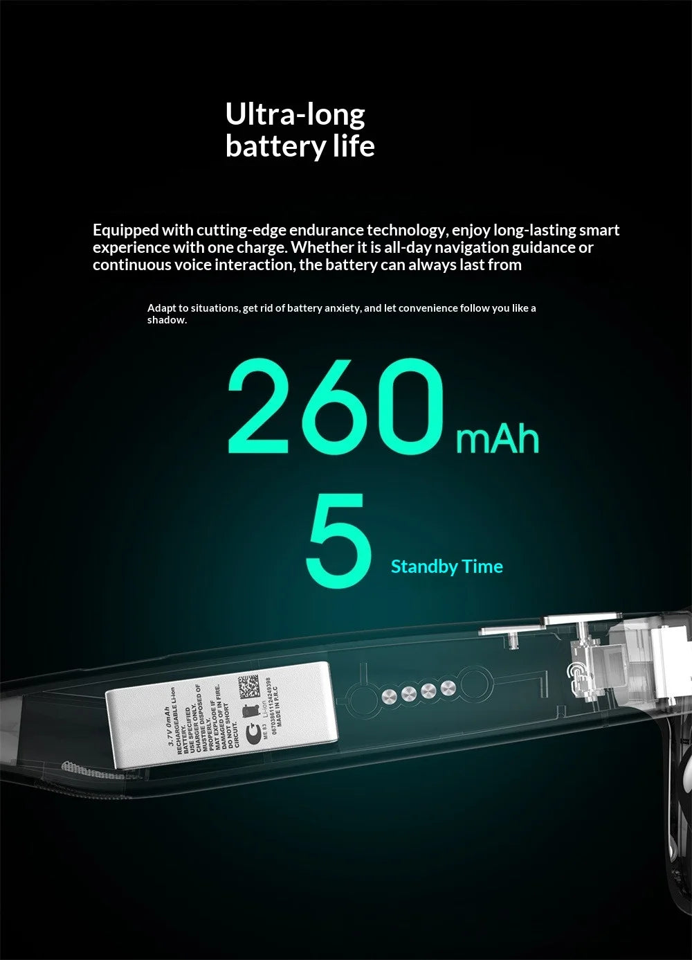 AI Smart Glasses with Camera - AI Recognition Translation Voice Recording, Bluetooth Music Call, 1080P Video, 260mAh Battery