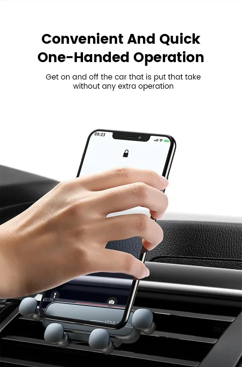 Universal Gravity Car Phone Holder Air Vent Mount Mobile Support for iPhone 13/12 Xiaomi - Automotive GPS Stand