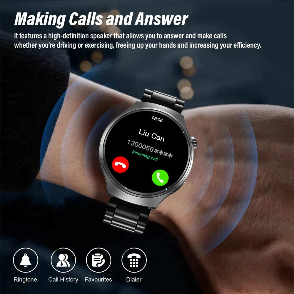 G.L Wear 2025 New Men's Smart Watch HD Display Health Tracking Bluetooth Calling Voice Assistant Sports Smartwatch