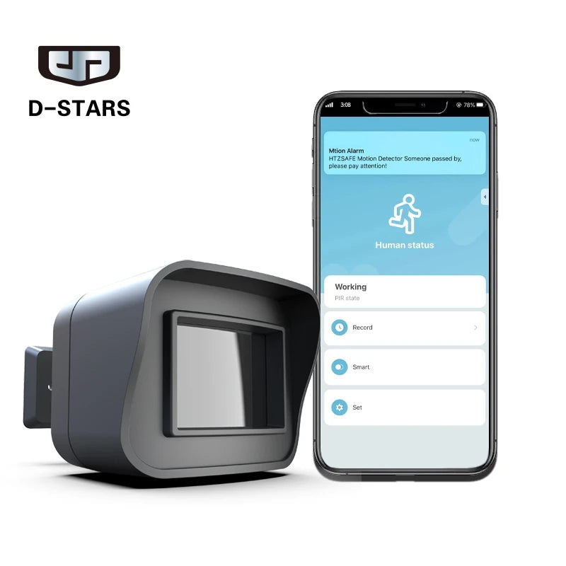 Smart Outdoor Home Security - Weather Resistant WiFi Motion Sensor&Detector - Remote APP Notifications - Compatible With Alexa