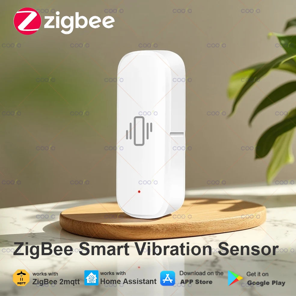 Smart ZigBee Vibration Sensor Real Time Monitoring Door Window Detection Alarm Smart Life Home Security Protection System