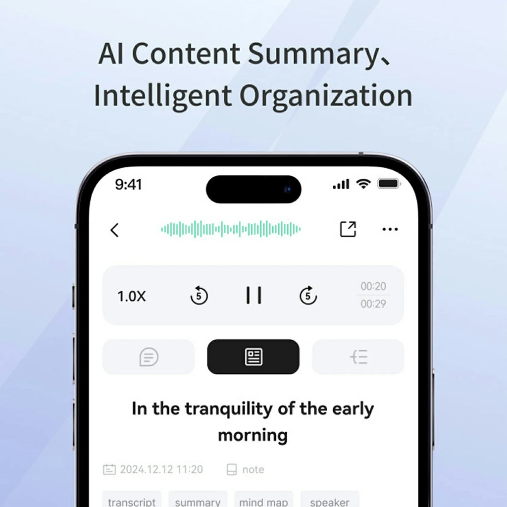 AI7 AI Voice Recorder AI Notetaking Device for Meetings Lectures Calls AI Transcription & Summarization Supports 135 Languages