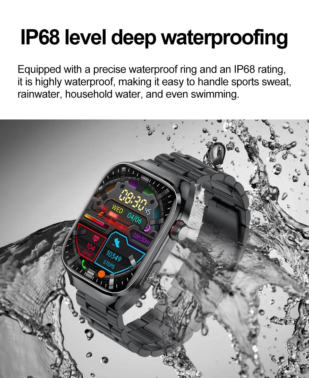 2025New Micro Physical Examination Smart Watch For Men Uric Acid Body Fat Five Organ Health Watches Bluetooth Call SmartBracelet