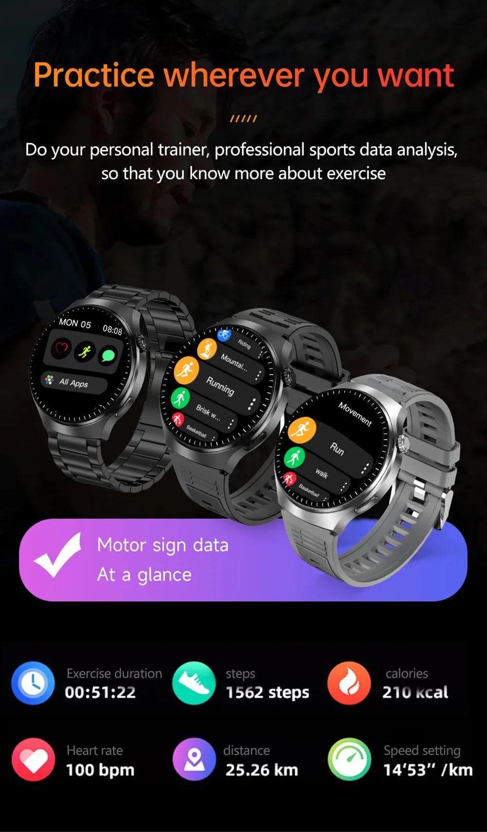G.L Wear 2025 New Men's Smart Watch HD Display Health Tracking Bluetooth Calling Voice Assistant Sports Smartwatch