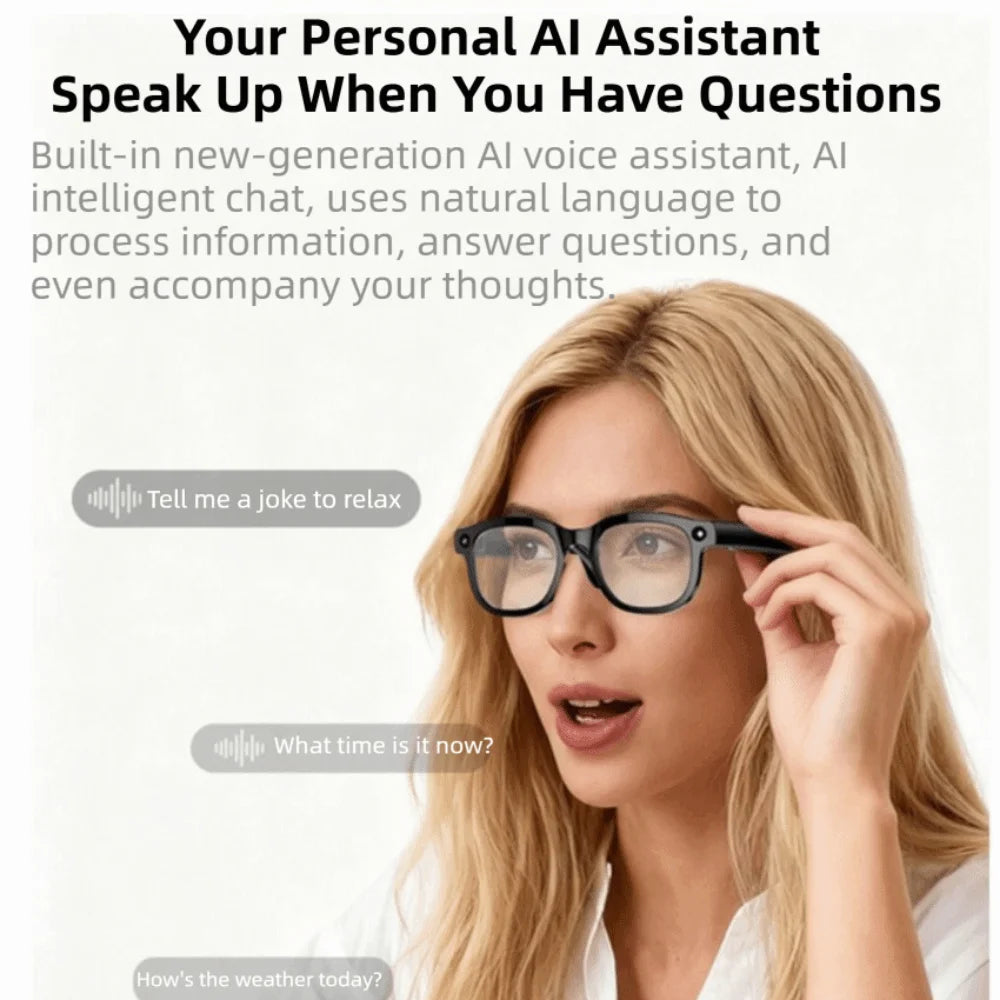 Real-time Translation AI Smart Glasses Wearable Tech 1080P Video Recording Smart AI Glasses Bluetooth Audio Waterproof