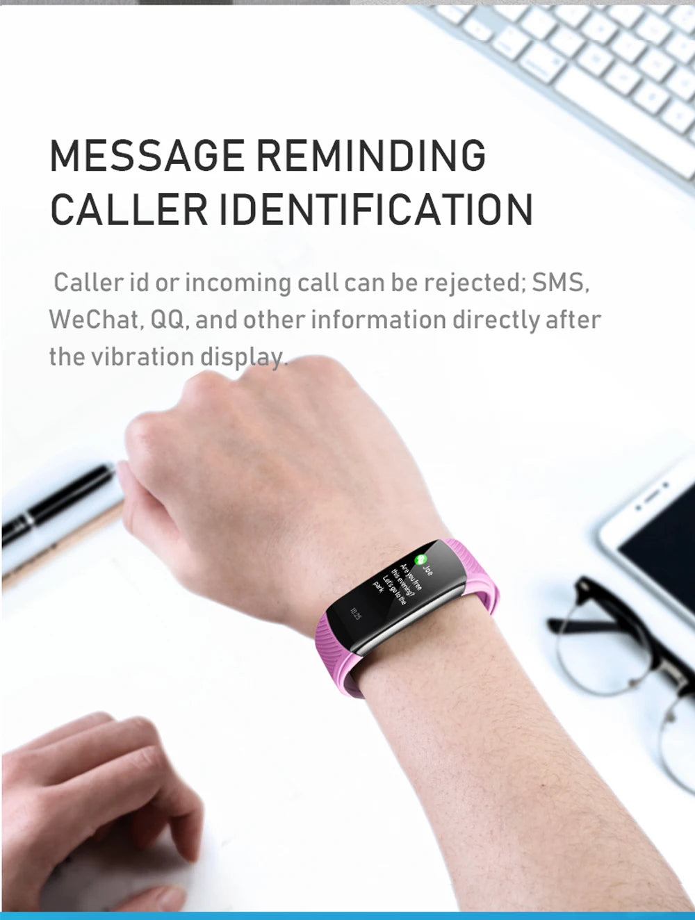 Echowear Smart Measuring Blood Pressure Heart Rate Blood Oxygen Sleep Exercise Step Count Health Monitoring Smart Wristband 2026