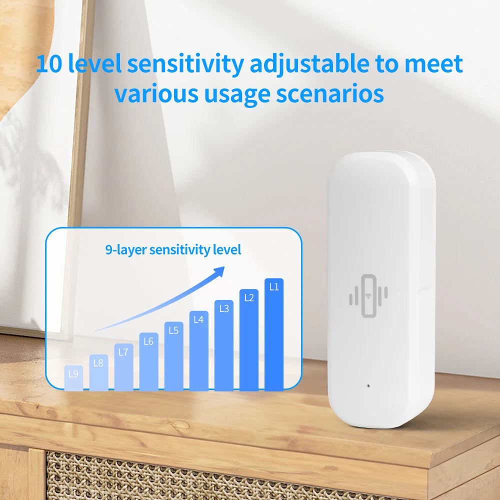 Tuya Smart Vibration Sensor WiFi Version Real-time Movement Alert Automation Residential Smart Life APP Notifications Alarm