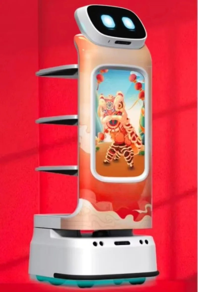 AI Powered Restaurant Delivery Robot, Smart Navigation System  Commercial Food Serving Robot Suitable for Hotels Cafeterias