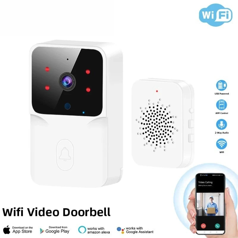 smart home wifi doorbell hd camera infrared alarm wireless two way intercom monitoring