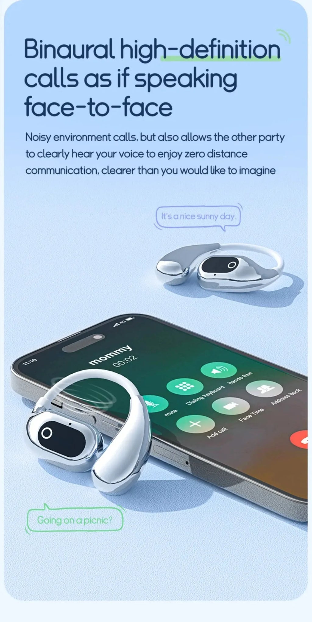 Ai Translator Headphones 144 Languages Wireless Real Time Translation Bluetooth Headset Waterproof Earbud For Business Travel