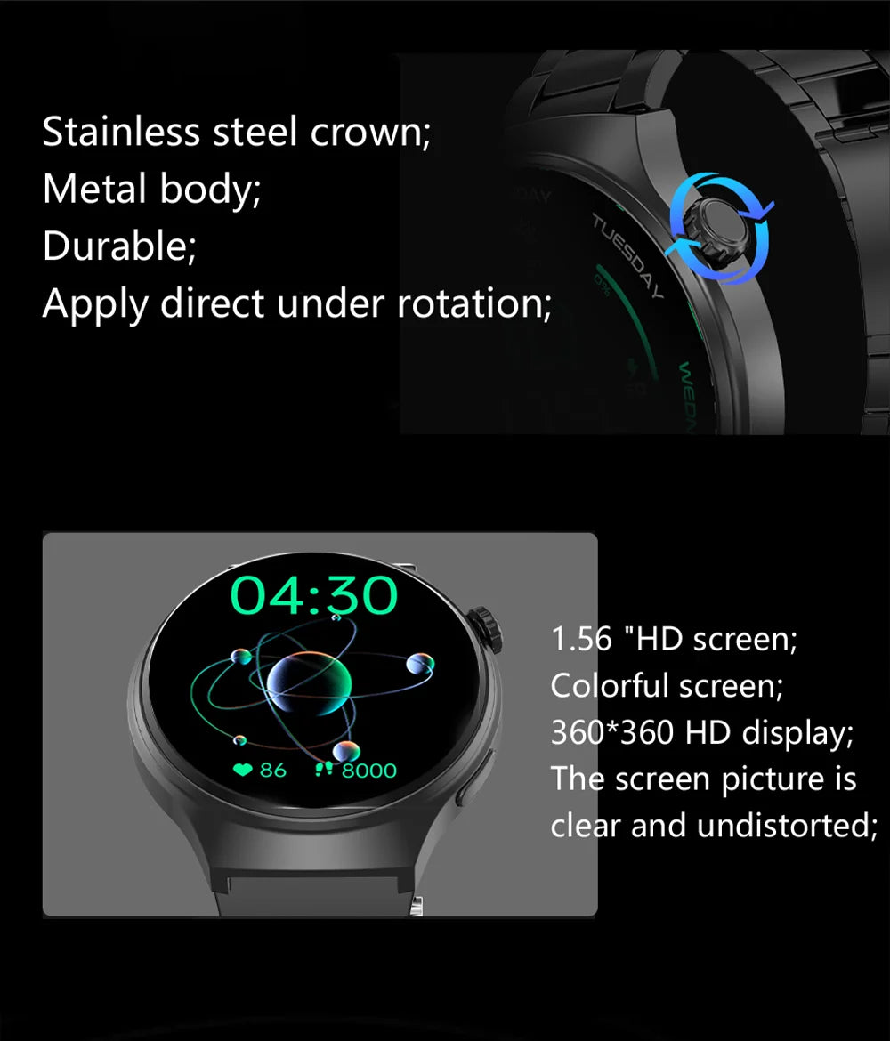 G.L Wear 2025 New Men's Smart Watch HD Display Health Tracking Bluetooth Calling Voice Assistant Sports Smartwatch