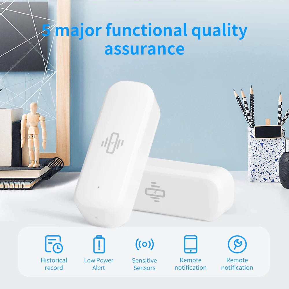 Tuya Smart Vibration Sensor WiFi Version Real-time Movement Alert Automation Residential Smart Life APP Notifications Alarm