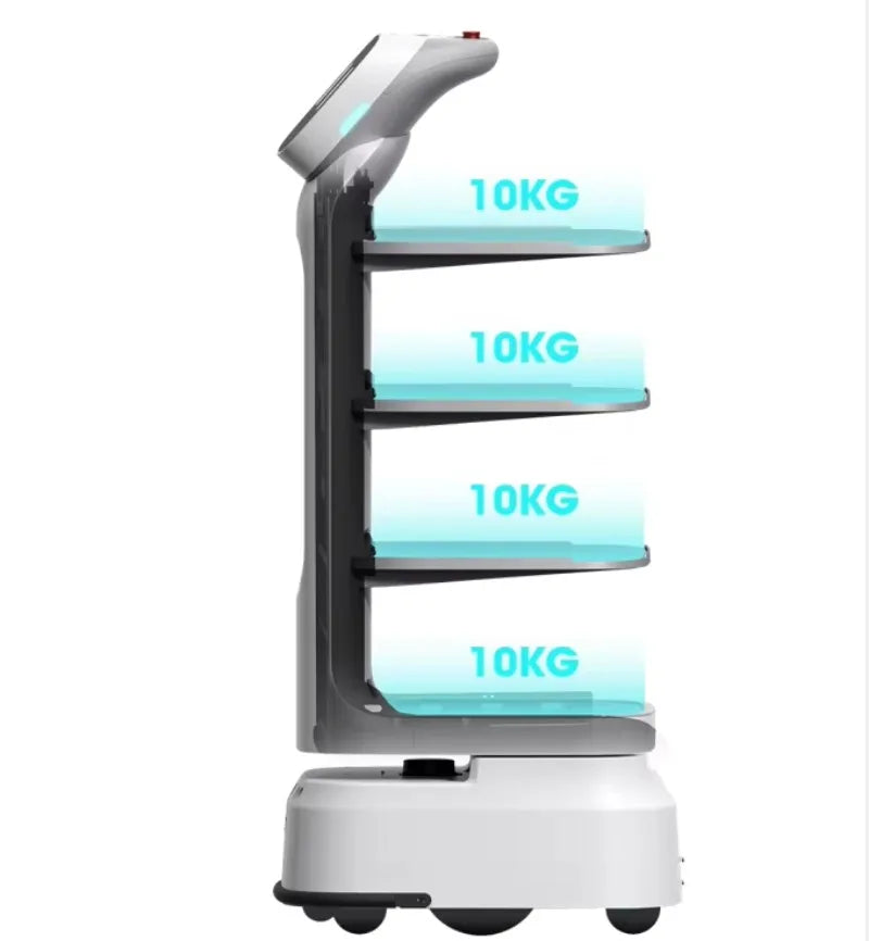 AI Powered Restaurant Delivery Robot, Smart Navigation System  Commercial Food Serving Robot Suitable for Hotels Cafeterias