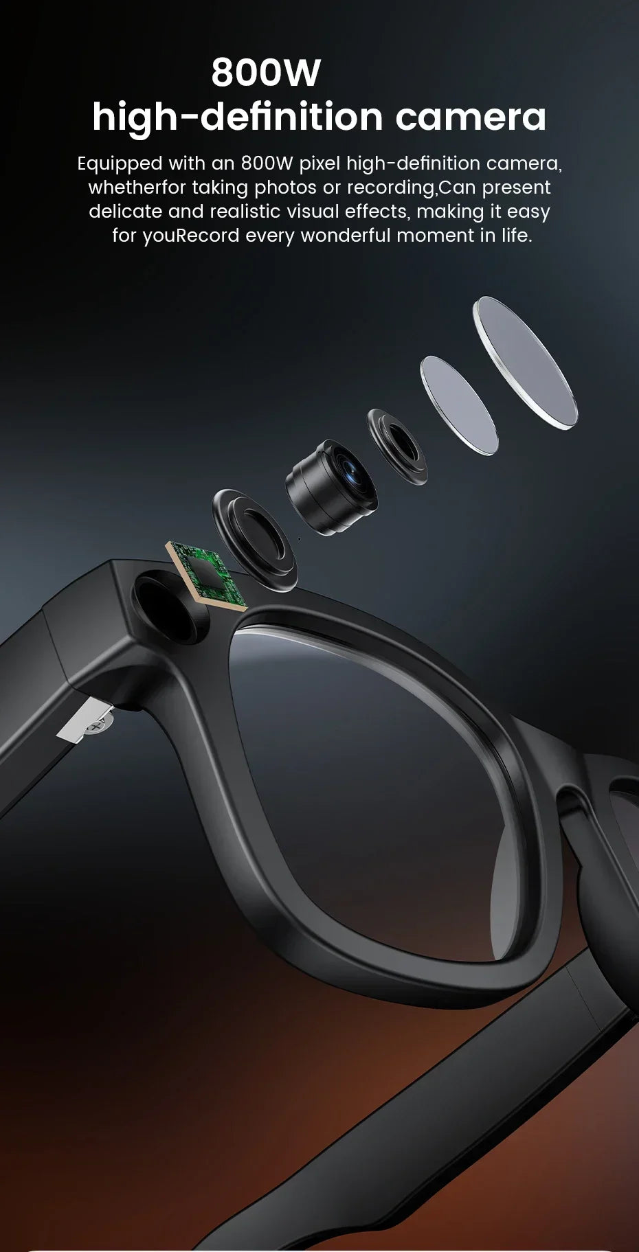 AI Voice Wake Up Smart Voice Assistant Smart Glasses 2026 New AI Intelligent Q&A Interactive Device AI Photo Recognition Eyewear