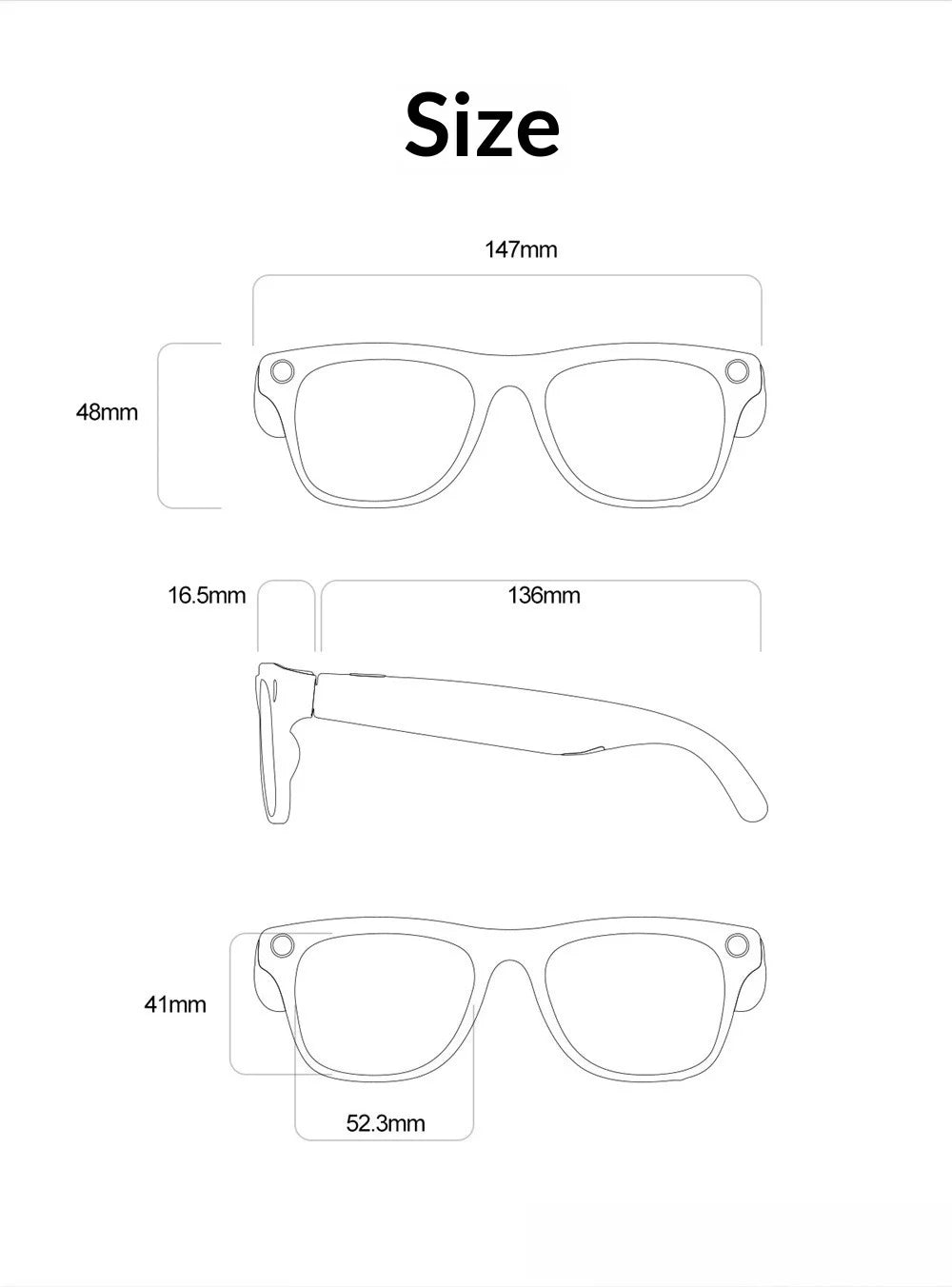 AI Smart Glasses with Camera - AI Recognition Translation Voice Recording, Bluetooth Music Call, 1080P Video, 260mAh Battery