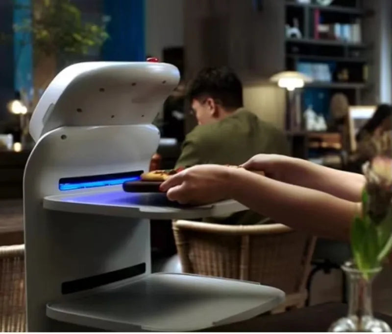 AI Powered Restaurant Delivery Robot, Smart Navigation System  Commercial Food Serving Robot Suitable for Hotels Cafeterias