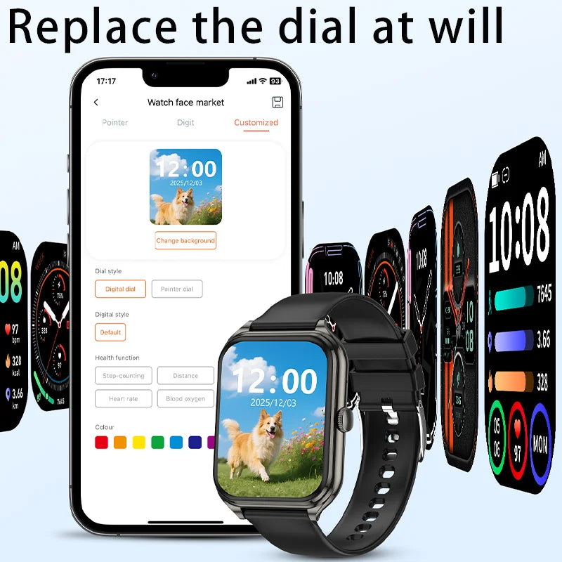 2026 Ultra-Thin Smartwatch, 1.93-Inch AMOLED High-Definition Display, Wireless Calling, Fitness Tracker, Men's and Women's Smart