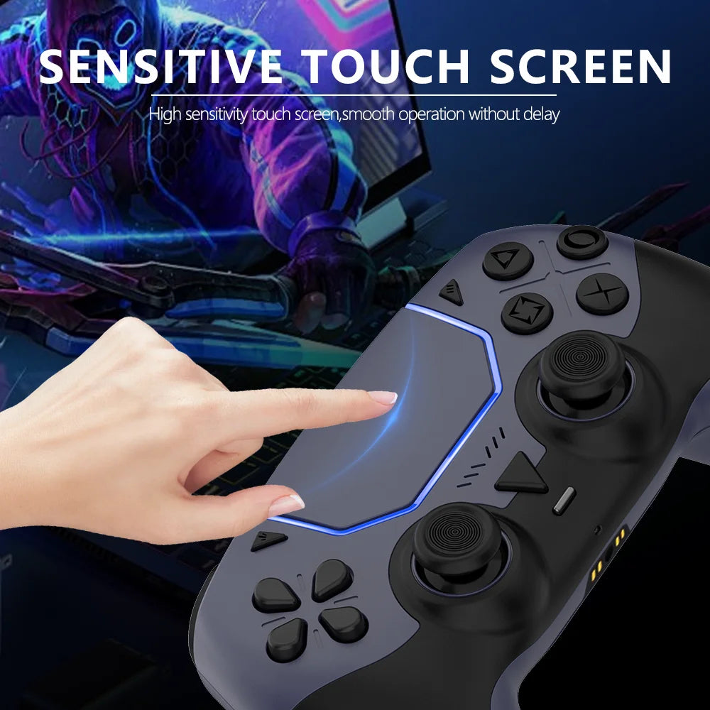 Wireless Gaming Controller for PS5/PC/Steam Deck Hall Effect Marco Dual Vibration 6-Axis Motion Contro Gamepad with Speaker