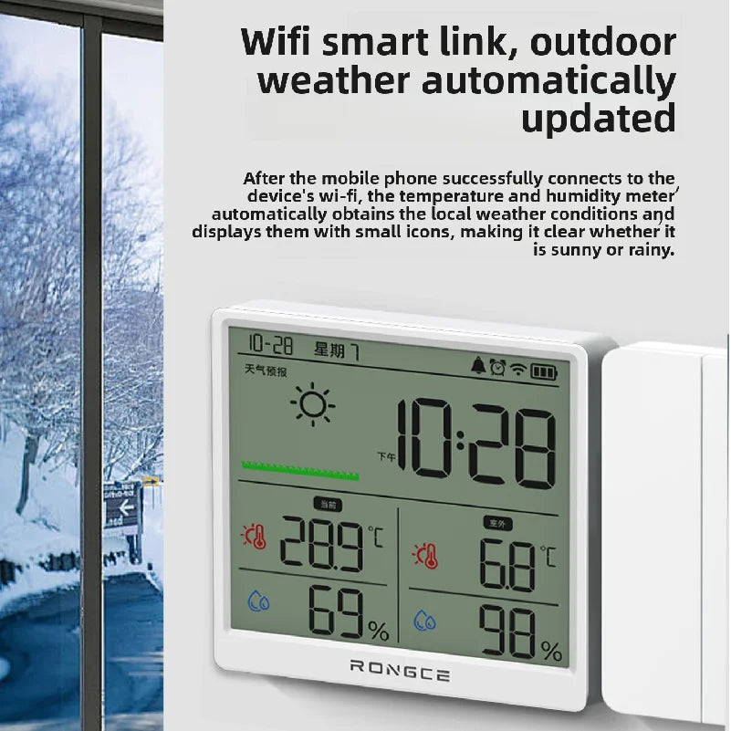 Wireless Smart Home WIFI Temperature Humidity Meter Home Weather Sensor Indoor Outdoor Hygrometer Thermomet