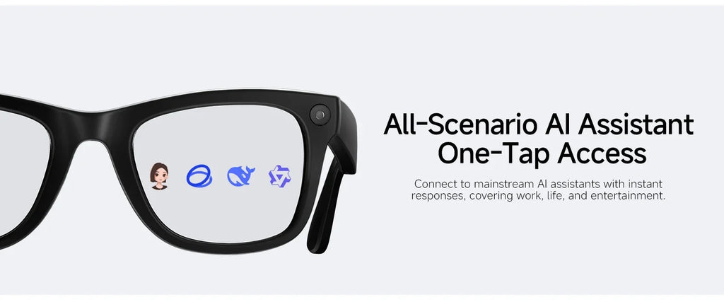 2026 New AI Smart Glasses 8MP HD Camera AI Translator Surround Sound Audio Smart Assistant 2000mAh Charging Case Smart Eyewear