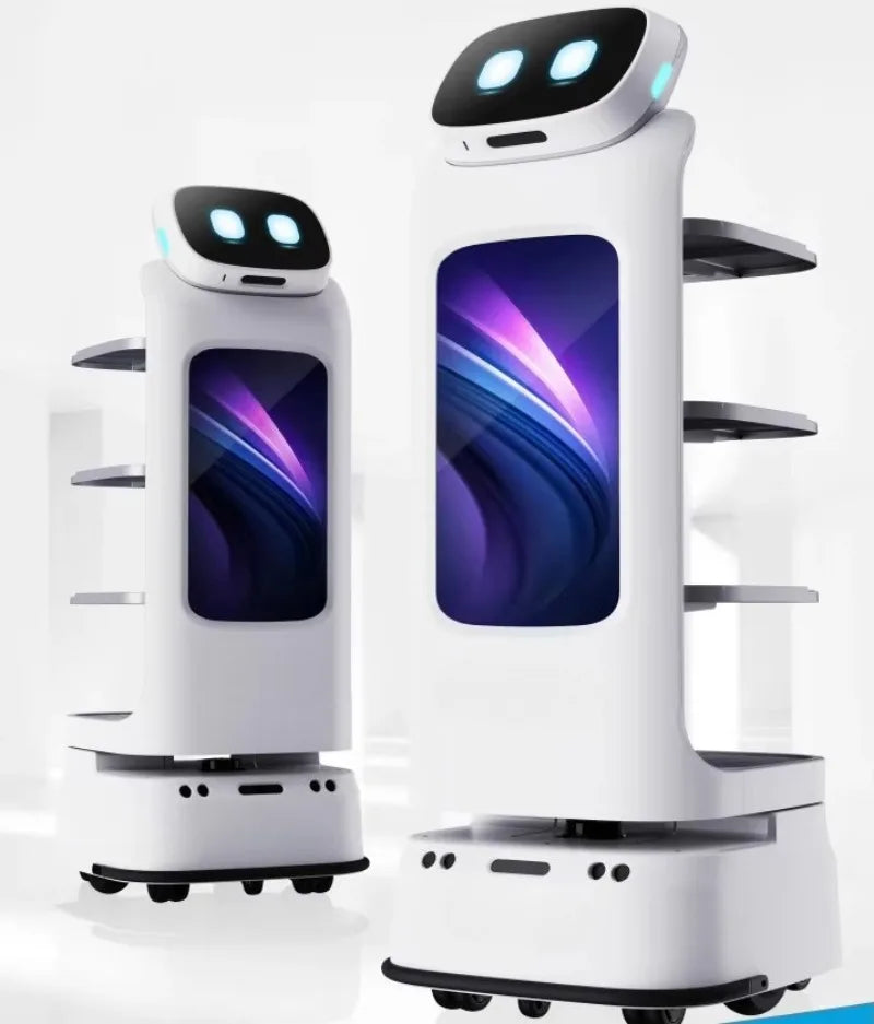 AI Powered Restaurant Delivery Robot, Smart Navigation System  Commercial Food Serving Robot Suitable for Hotels Cafeterias